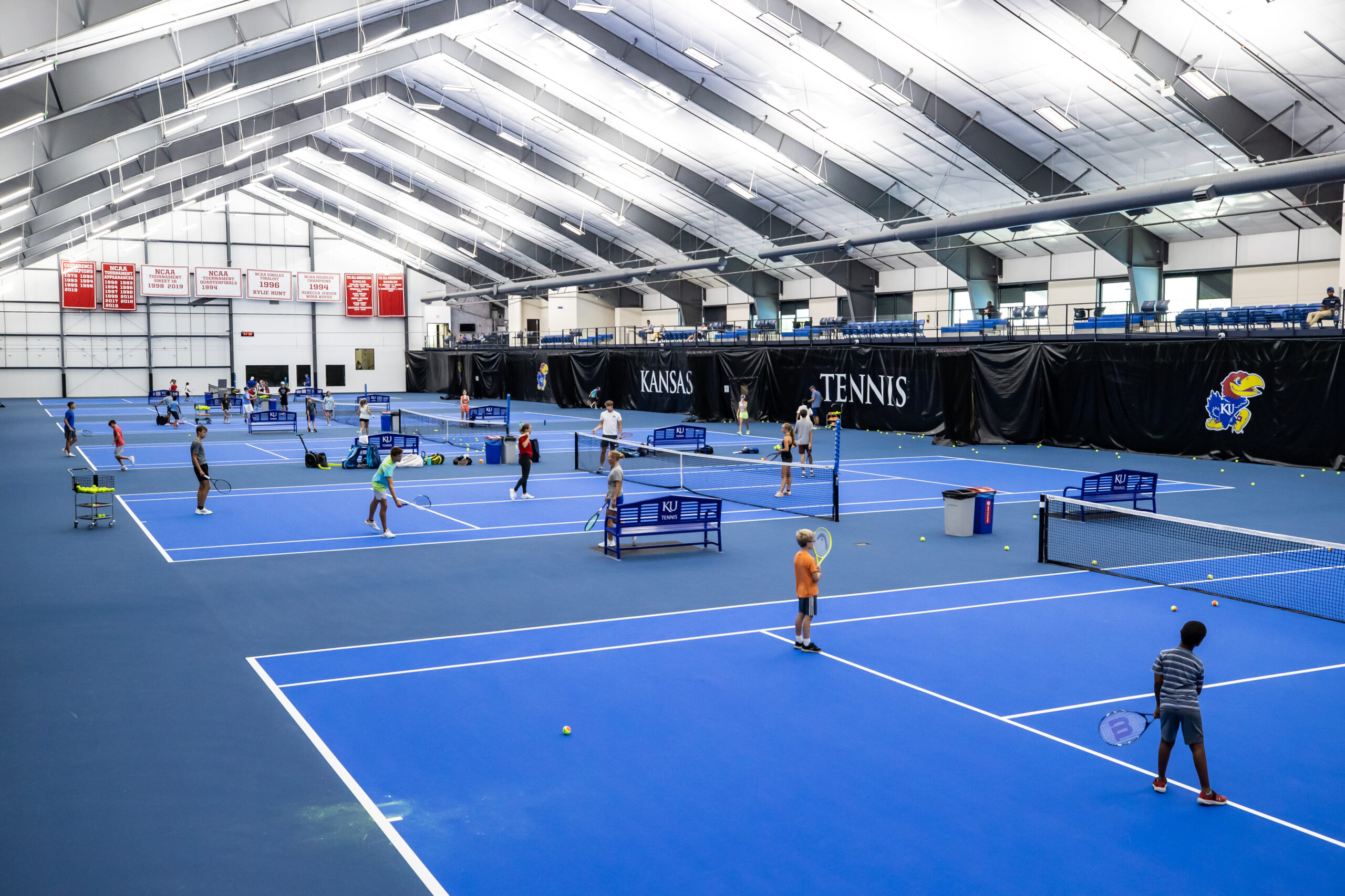 Inside courts of Jayhawk Tennis Center